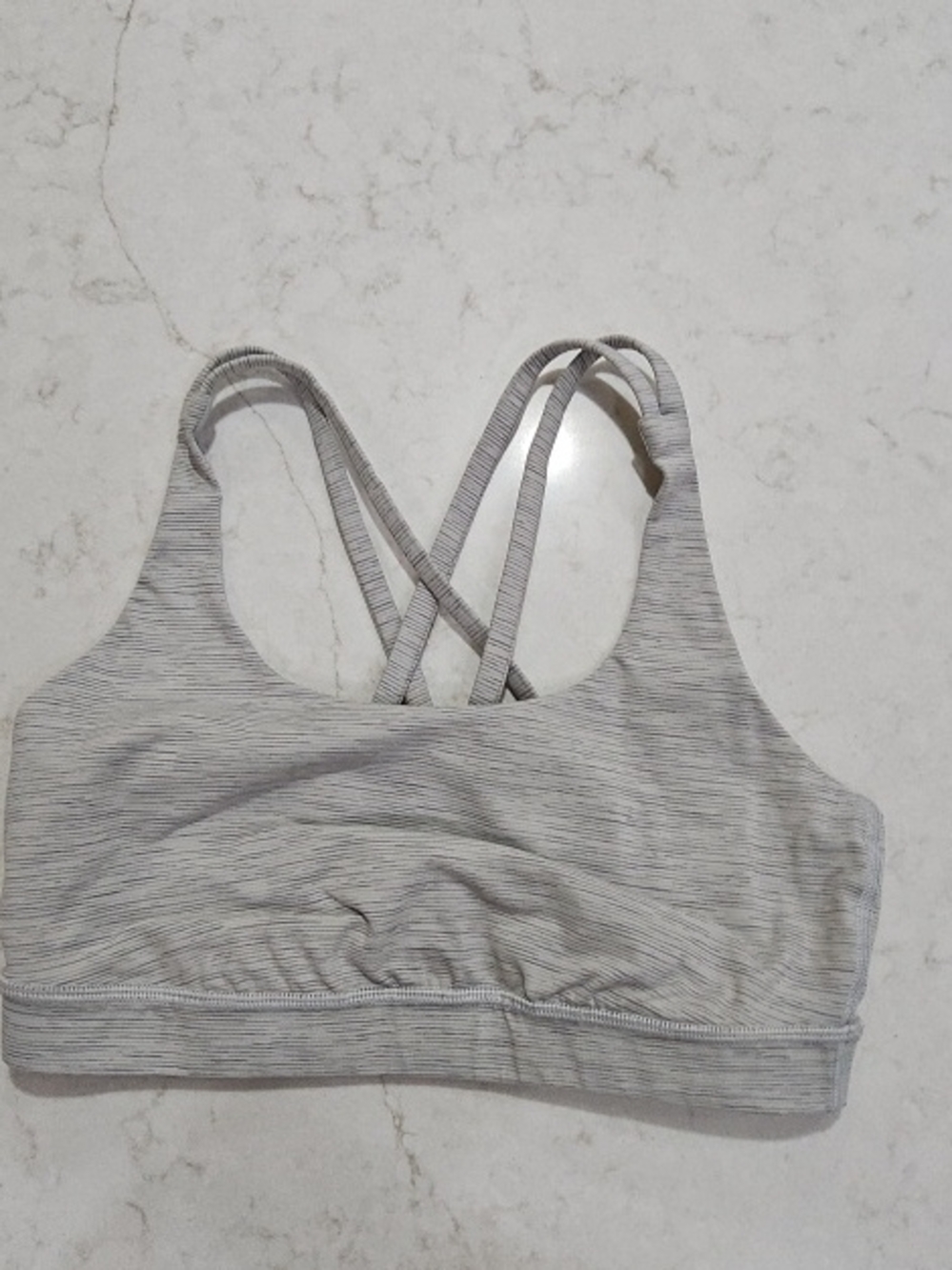 lululemon athletica Light Gray Strappy Sports Bra
